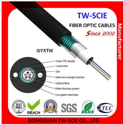 4f 50/125Mm GYXTW एरियल फाइबर ऑप्टिक केबल यूनिट्यूब लाइट आर्मर्ड स्ट्रक्चर के साथ