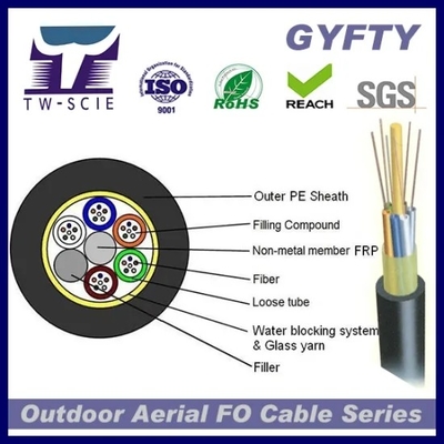 GYFTY-FS मल्टी कोर आउटडोर एरियल ग्लास यार्न आर्मर्ड फाइबर ऑप्टिक ईथरनेट केबल
