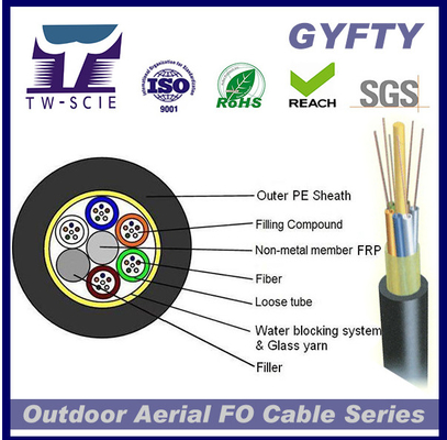 GYFTY 24cores FRP लूज़ ट्यूब आउटडोर रिबन गैर-बख्तरबंद फाइबर ऑप्टिक नेटवर्क केबल