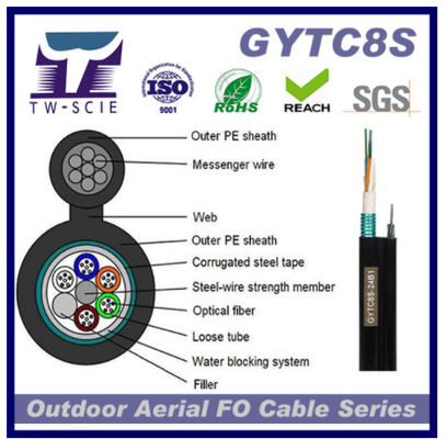 GYTC8s 36 कोर स्टील बख़्तरबंद फाइबर ऑप्टिक केबल प्रत्यक्ष दफन फाइबर ऑप्टिक केबल दूरसंचार में उपयोग किया जाता है