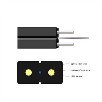 2/ 4 कोर FTTH LSZH फाइबर ऑप्टिक केबल इंडोर सिंगलमोड ड्रॉप केबल