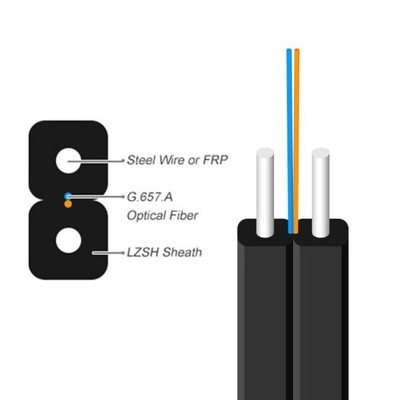 GJYXFCH आउटडोर 2कोर FRP ड्रॉप फाइबर ऑप्टिक केबल FTTH फाइबर केबल