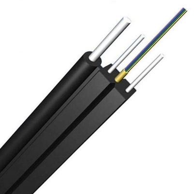 FTTH ड्रॉप केबल 2 कोर G657A2 फाइबर 3 स्टील वायर LSZH जैकेट फाइबर ऑप्टिक केबल