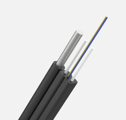 स्व-समर्थन FTTH ड्रॉप केबल 1 कोर से 4 कोर इंडोर आउटडोर ओवरहेड ऑप्टिकल फाइबर केबल