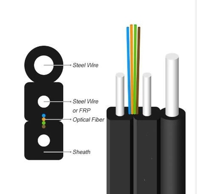 स्व-समर्थन FTTH ड्रॉप केबल 1 कोर से 4 कोर इंडोर आउटडोर ओवरहेड ऑप्टिकल फाइबर केबल