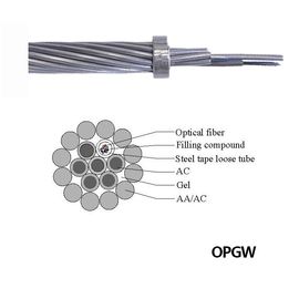 24 कोर OPGW कम्पोजिट ओवरहेड ग्राउंड वायर ACS OPGW अच्छी गुणवत्ता वाले स्टेनलेस स्टीलफाइबर ऑप्टिक केबल