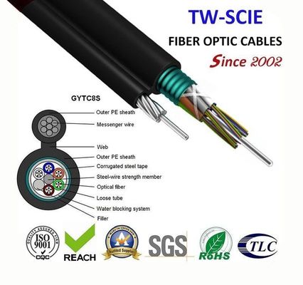 OEM 8 12 24 कोर FIG8 सेल्फ सपोर्टिंग एरियल फिगर 8 फाइबर ऑप्टिक केबल (GYTC8S)
