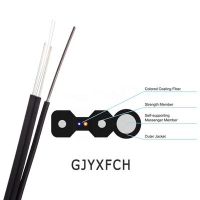 2 कोर G657A1 फाइबर GJYXCH GJYXFCH FTTH ड्रॉप केबल आउटडोर