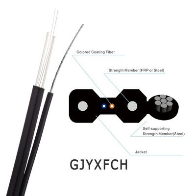 2 कोर G657A1 फाइबर GJYXCH GJYXFCH FTTH ड्रॉप केबल आउटडोर