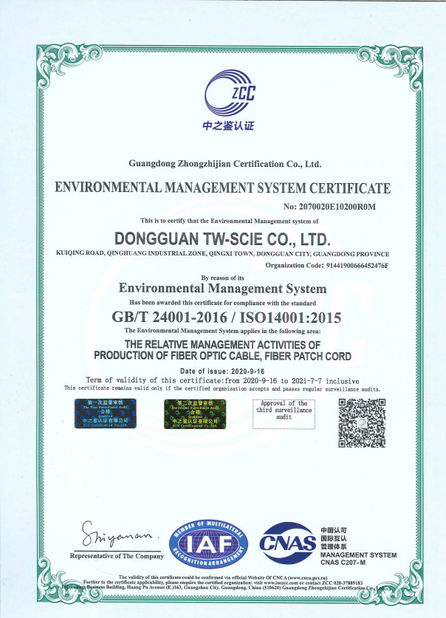 चीन DONGGUAN TW-SCIE CO., LTD. प्रमाणपत्र